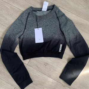 Ombré gymshark long sleeve crop top